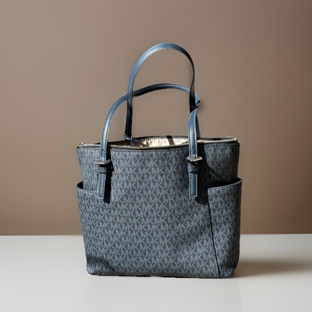 Michael Kors Signature Dark Navy Tote - Picture 2 of 3